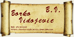 Borko Vidojević vizit kartica